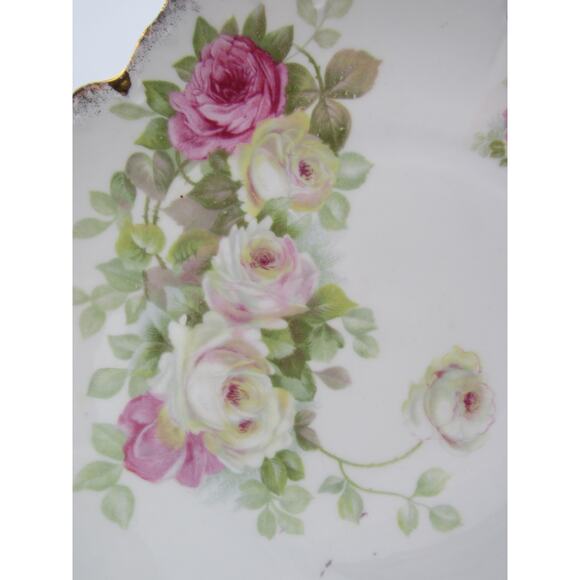 RC Moliere Bavaria Rosenthal Reticulated Plate Hand-Painted Flowers Gold Trim - Picture 8 of 12